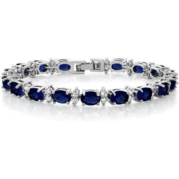 Sparkling CZ Tennis Bracelet | Oval & Round Cut | 7 Inch - Picture 3 of 3